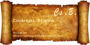 Csoknyai Bianka névjegykártya
