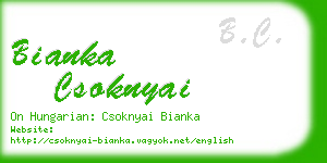 bianka csoknyai business card